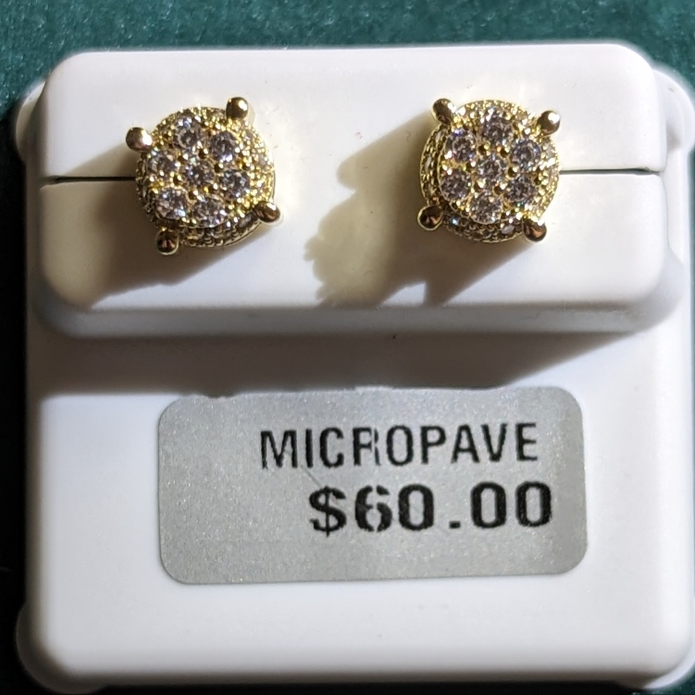 micropave studs gold plated